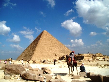 ピラミッドとラクダ