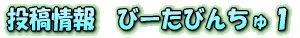 投稿情報　びーたびんちゅ